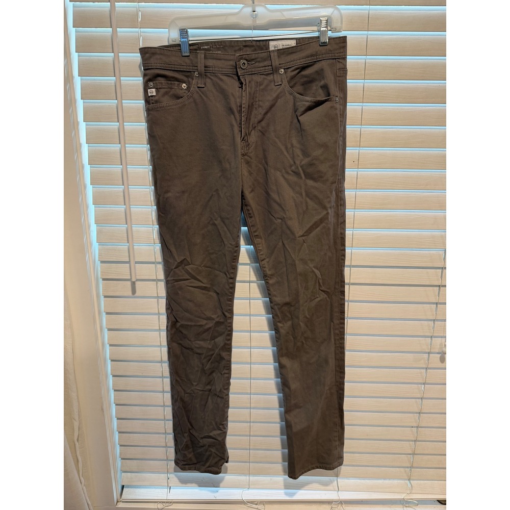 AG Adriano Goldschmied Everett Slim Straight Pants Grey Brown 31x32 1794SUDP